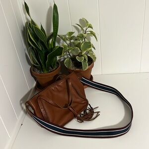 Margot Brown Leather Crossbody with Fringe
